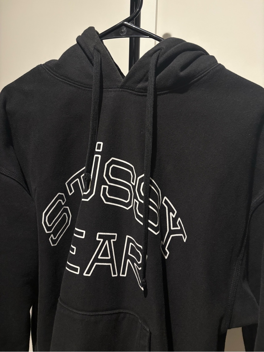 Stussy Black Logo Crewneck Hoodie - Picture 4 of 8